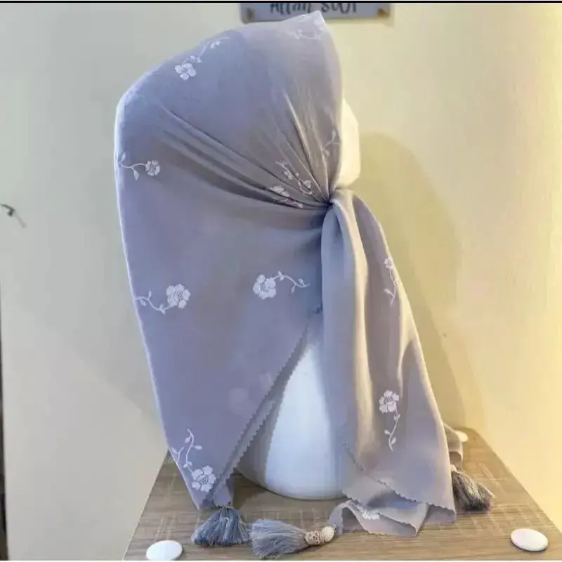 Hijab Segi Empat Jambul / Hijab Tasel Motif Bunga / Hijab Segi Empat Potton Star Motif 6