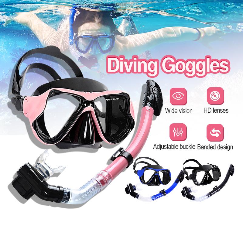 Kính Lặn Dành Cho Người Lớn Bộ Kính Lặn Chống Thấm Nước Khô Hoàn Toàn Ống Thở Cận Thị Kính Bơi Phụ Kiện