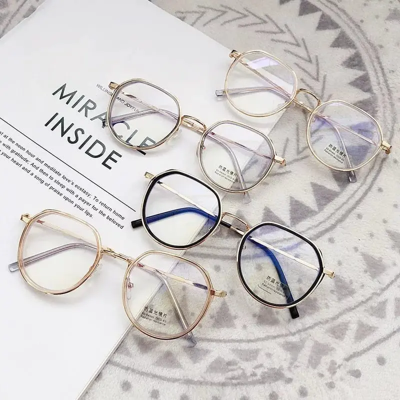 Kacamata Pria Wanita Fashion Retro Anti Radiasi Metal Sunglasses-Korea TO24 Eyewear 3