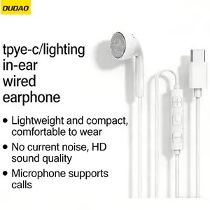DUDAO TYpe c petir Earphone berkabel satu sisi