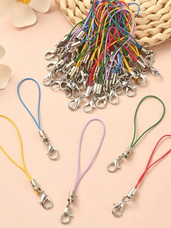 Mixed Color Plastic Phone Lanyard, Phone Hanging Rope, Fashionable Keychain for Women & Men, Suitable for Phone Boxes Diy Decoration 2
