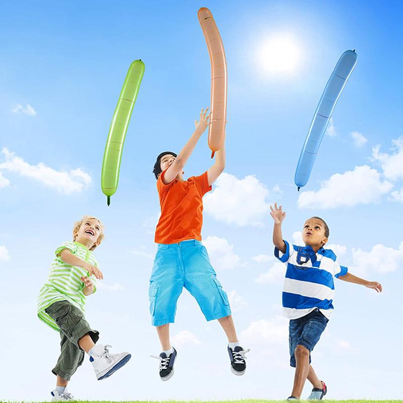 50/100pcs Mixed Color Long Latex Rocket Balloon Flying Squeaking ...