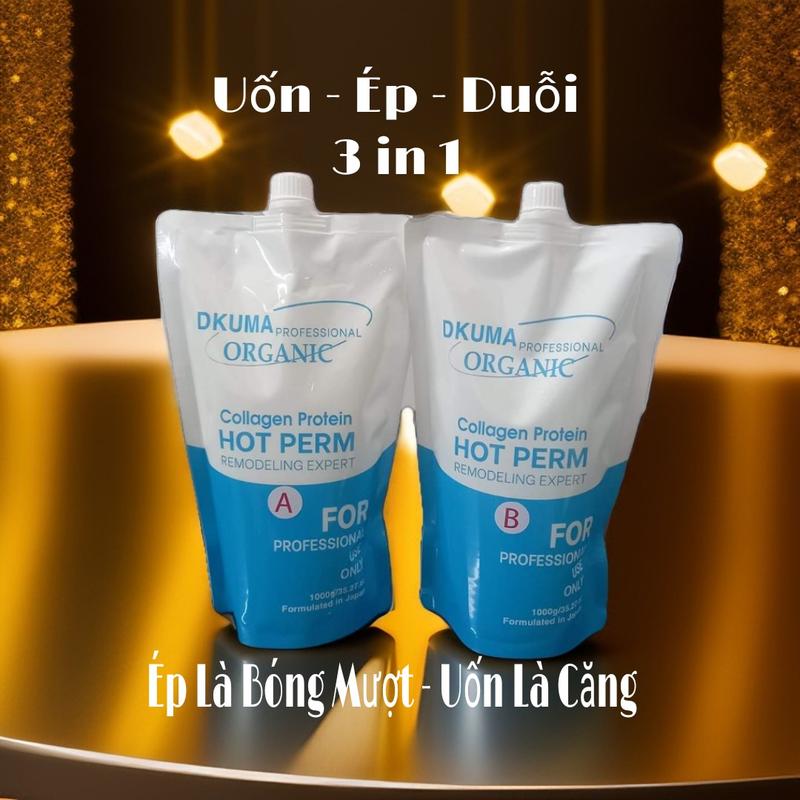 Kem Uốn ,Ép Duỗi Tóc DKUMA ORGANIC 1000ml cho salon tóc sử dụng Nữ Women Dưỡng Tóc