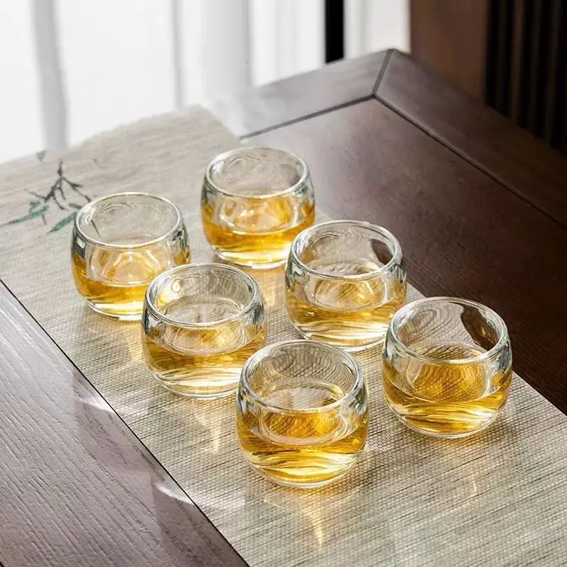 [Hàng dày L1] Bộ 6 ly trà lục thủy 80ml trong suốt chất liệu thủy tinh sang trọng làm ly trà, ly tửu, thuytinh dep, ly trà Tết 4