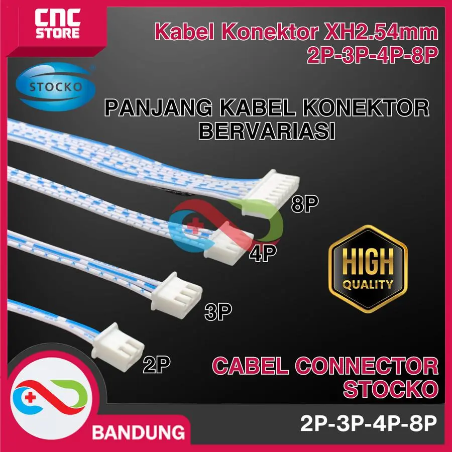 Kabel Konektor XH2.54mm 2P-3P-4P-8P Blue and White Cable Connector Terminal Female Socket Con Stocko Double Head Kabel Biru Putih