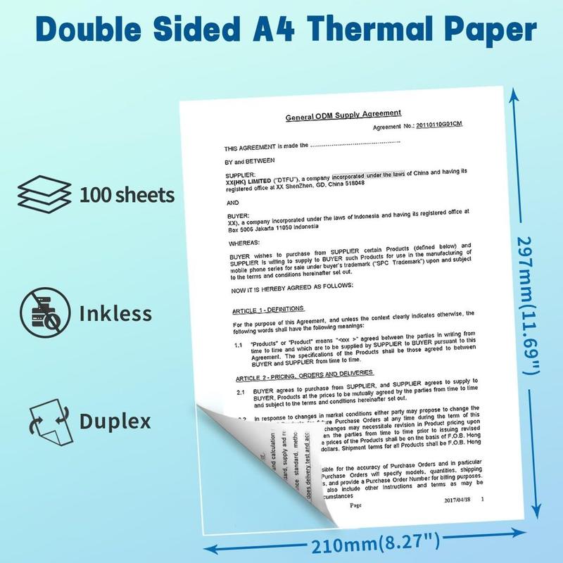 Product Introduction of Multipurpose Thermal Printing Paper, 100 Sheets/200 Sheets A4 Thermal Printing Paper for Continuous Printing, Office & School Paper 9