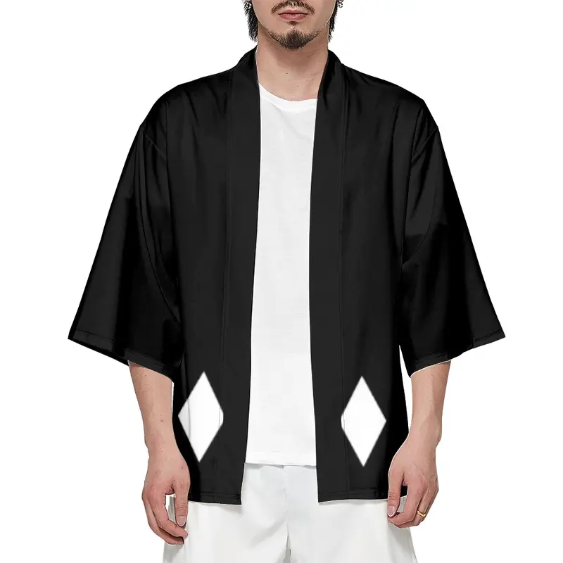 New 2023 BLEACH COS Cosplay Kimono Japan Hitam Hanori Shinigami Kimono Anime Jepang Fashion Street Harajuku Top Untuk Pria Dan Wanita 5