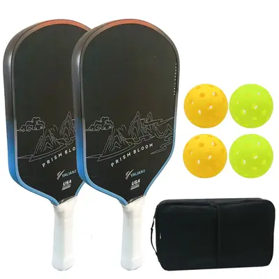 Carbon Fiber Pickleball Paddles Set Of 2 - USAPA Approved For Indoor & Outdoor Play With 4 Balls, Perfect For All Skill Levels