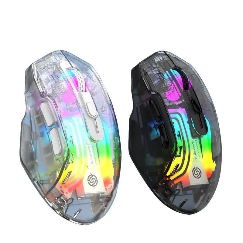 Chuột không dây K-Snake BM530 kết nối 3 chế độ thiết kế trong suốt độc lạ với đèn led RGB cực đẹp 3