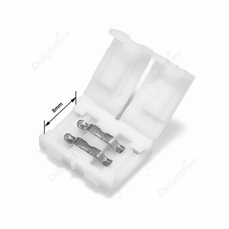 Product Introduction of 10pcs Solderless LED Strip Connector 4 pin 10mm 8mm L I Type Unwired Gapless Terminal Extension For SMD 5050 2835 LED Strip 7