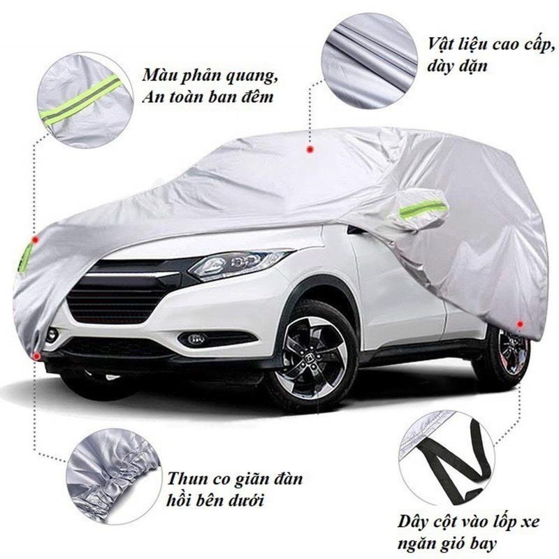 Bạt Phủ Ô Tô Vải Dù Honda CRV, Brio, City, HRV, Accord, Civic, Jazz chống nóng, chống nước tuyệt đối, có phản quang 2