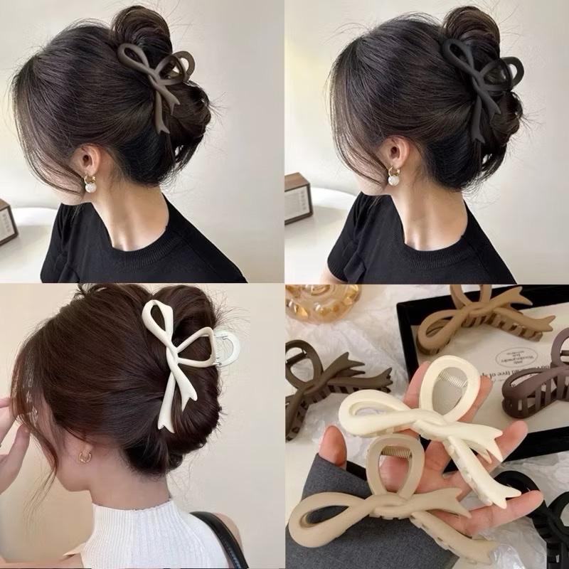 Kẹp tóc càng cua hình nơ bằng nhựa Acrylic dễ thương nhiều màu Hàn quốc