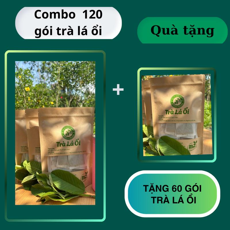 Combo 120 gói trà lá ổi (4 túi) + 60 gói trà lá lá ổi (2 túi) thơm ngon dễ uống - Thương hiệu uy tín - Chè, Tea