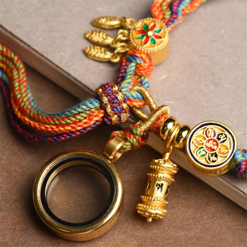 Product Introduction of Hand-woven  Style Bracelet Zakiram Bracelet Green Tara Five Master Thangka Bracelet  Bracelet 13