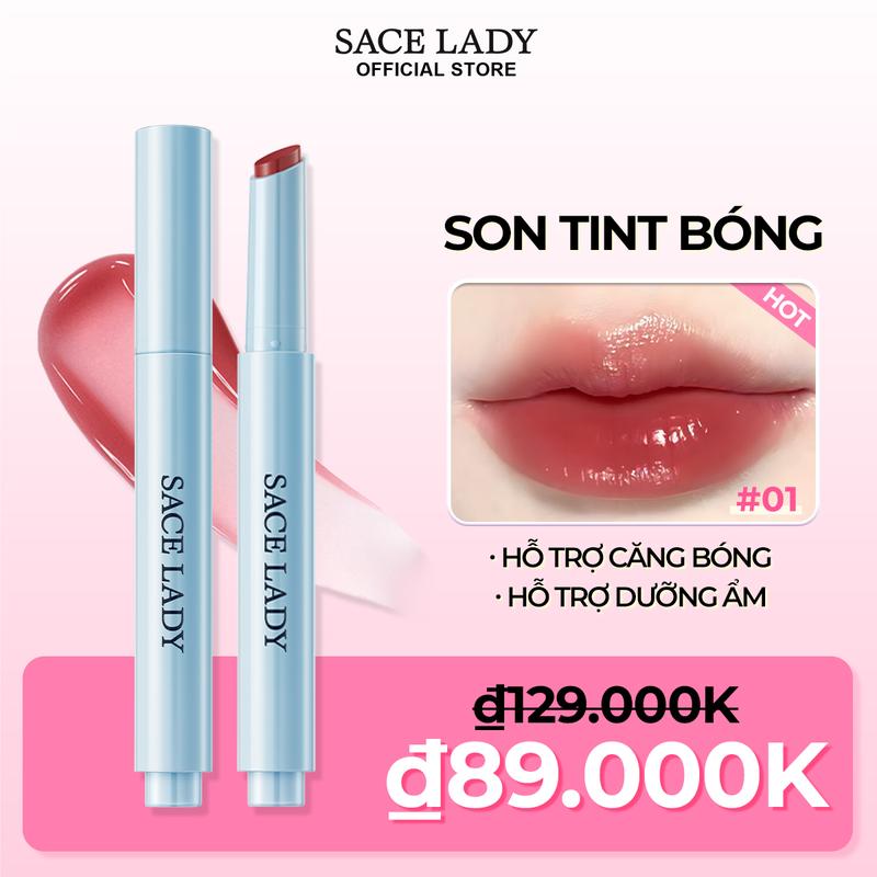 [LIVE]Son môi bóng SACE LADY, son môi dưỡng ẩm có sắc tố cao, trang điểm môi hoàn thiện tự nhiên 1.8g