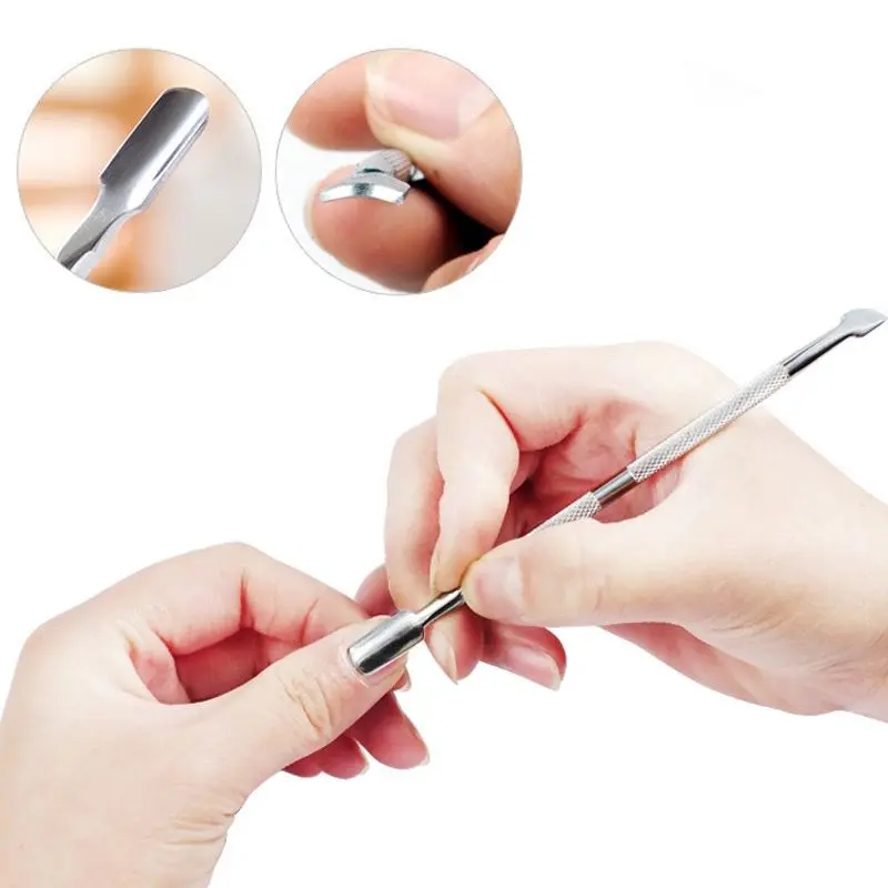 Alat Pendorong Kulit Kutikula Nail Pembersih Kuku Kutikula Pusher Manicure Cuticle Pusher Stainless Steel 3
