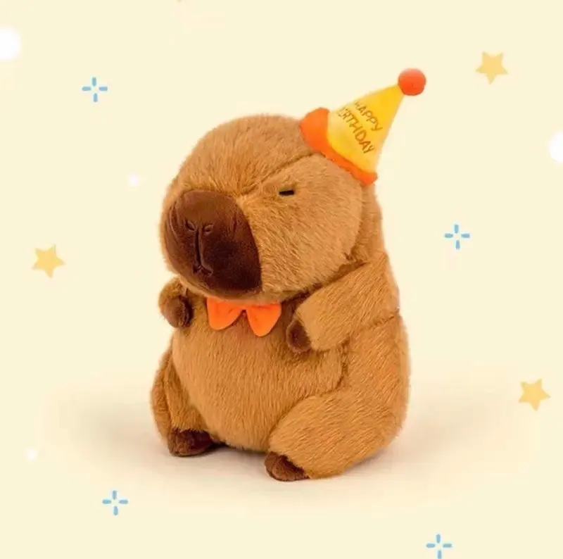 Gấu bông Sinh Nhật Có nhạc Gấu Bông Sinh Nhật Capybara Mũ Sinh Nhật Quà Tặng Ý Nghĩa Capybara Quà Tặng Dễ Thương 1