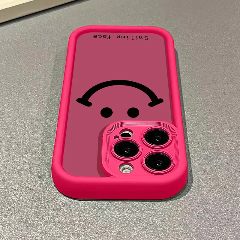 Vỏ tương thích cho iPhone 15, 14, 13, 12, 11 Pro Max, X, Xr, Xs Max, SE, 8, 7 Plus, biểu cảm mặt cười tối giản, Cặp đôi dễ thương, ống kính Ốp Điện Thoại , bao gồm tất cả, vỏ silicon mềm chống sốc cho điện thoại, nắp lưng TPU 5