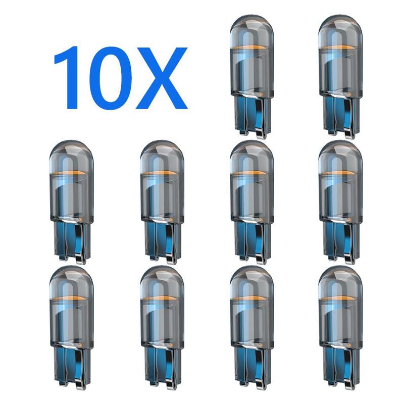 Đèn Led T10, 10 cái, Đèn ô tô W5W, Kính COB, 6000K Trắng, Đèn biển số ô tô, Đèn…