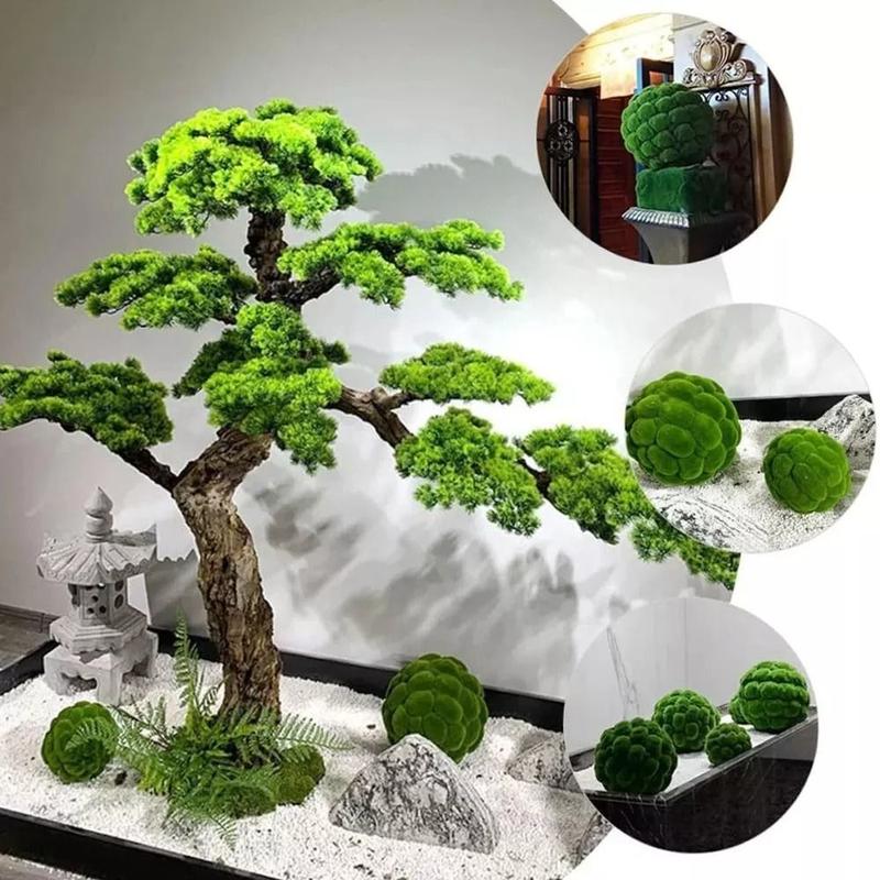 Product Introduction of New Foam Artificial Moss Ball Fibre Simulation Moss Moss Rocks Crafts 15