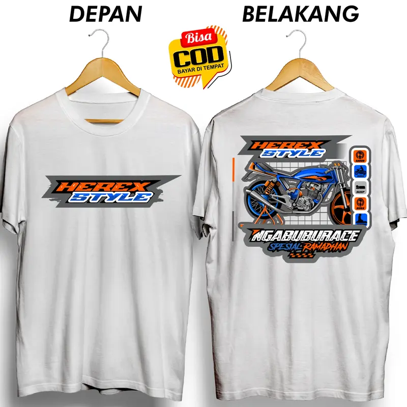 KAOS HEREX STYLE NGABUBURICE SPESIAL RAMADHAN ORANGE BIRU FB BAJU DISTRO COWOK CEWEK 1