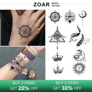 DOOSIN-Y21 Stiker Tato Temporary Semi Permanen 【INS gaya】Tahan lama Tattoo menempel dekorasi seni untuk pria dan wanita Temporary