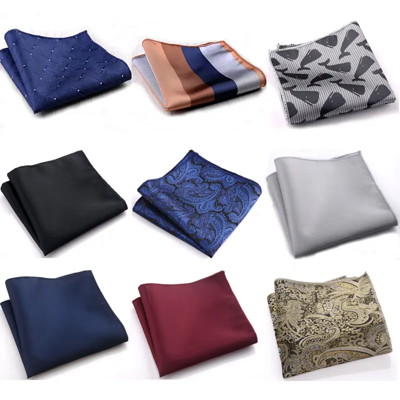 New 23*23cm Handkerchief for Mens Suits Small Pocket Square for Wedding Scarves Vintage Fabric Scarf Hankies
