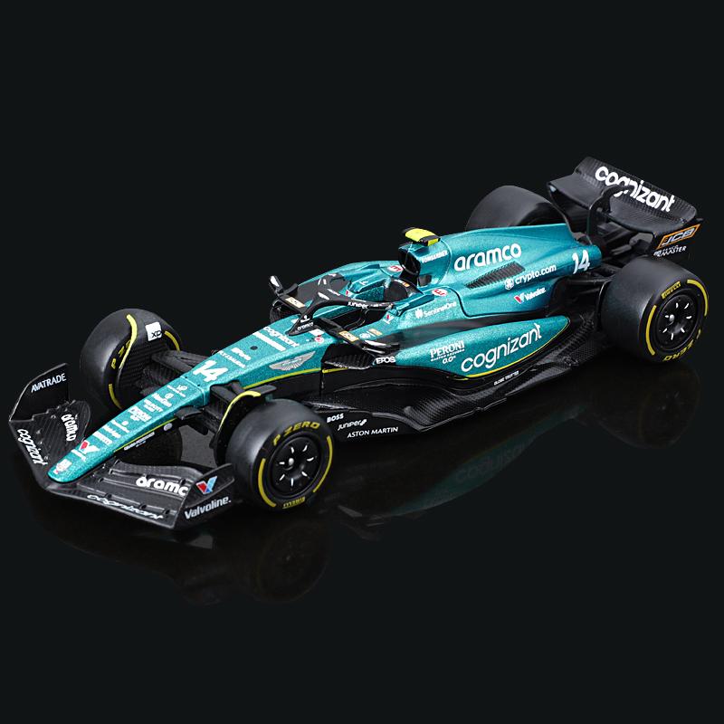 Product Introduction of Bburago 1:43 2023 F1 Model RB19 W14 SF23 C43 A523 AMR23 Racing Alloy Car Toy Red Bull Mercedes Alfa Romeo Apline 47