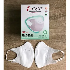 MASKER DUCKBILL ICARE EMBOS 4PLY ISI 50PCS/BOX TEBAL PREMIUM QUALITY