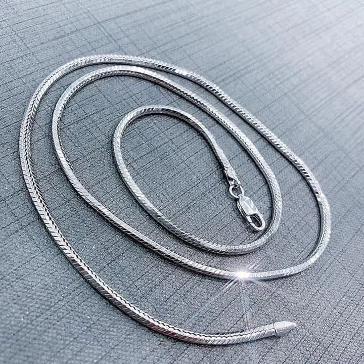 Dây Chuyền Mỳ Ý - Mạ Bạch Kim Si Kim 3 Lớp