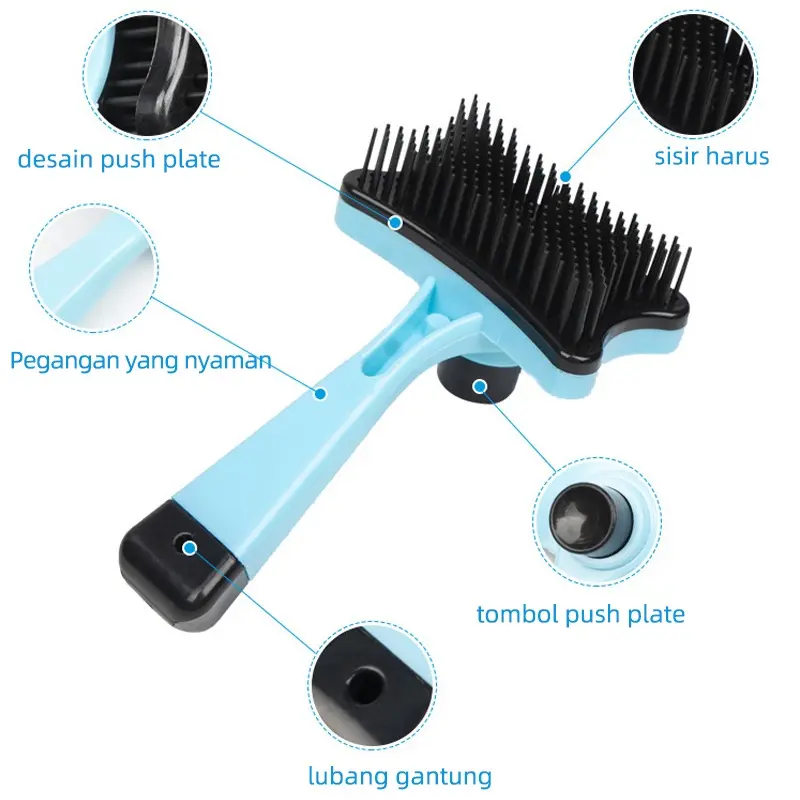 S5641 Sisir Hewan / Brush Grooming Press / Sikat Pembersih Bulu Rontok  / Sisir Bulu Kuncing Anjing Hewan Peliharaan 1
