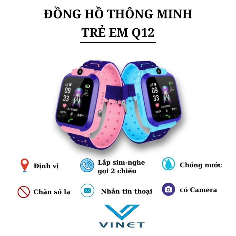 Smartwatch Watch Đồng Hồ Thông Minh Q12 Định Vị LBS Dành Cho Bé Có Tiếng Việt có Camera 1.44 Inch Chống Nước IP67 Cuộc Goi SOS Cáp Sạc Nam Châm Hút Từ Tính Titan Màn Hình