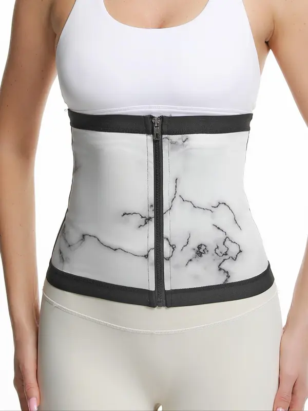 Women's Minimalist Zipper Sauna Sweat Belt, Sweat Waist Trimmer Belt, Tummy Control Fitness Waist Trainer, Sports Compression Belt, Gym Sportswear for Lady, Sport & Outdoor Clothing, Clothes for Women, Gym Wear, Curve Fashion, Gym Clothing 4