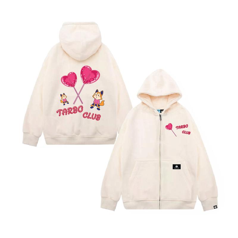 ÁO KHOÁC TARBO.CLUB - -ÁO KHOÁC NỈ NAM NỮ - LOCAL BRAND - HOODEI ZIP SWEET Hoodie Top Women Kem áo  khoác áo  khoác  Vietnam