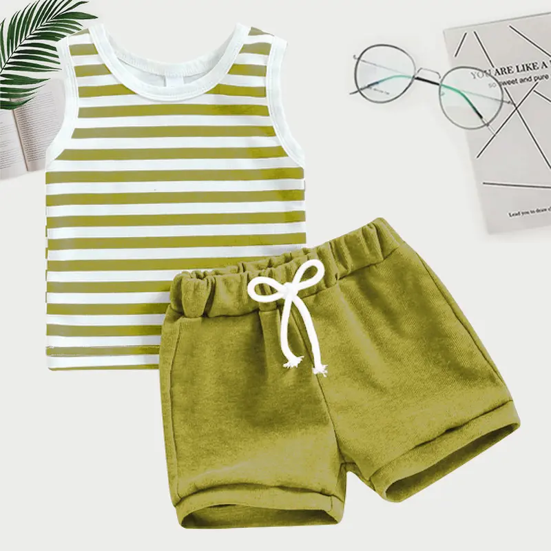 LOLEE - Setelan Singlet Anak Salur somi Unisex 4
