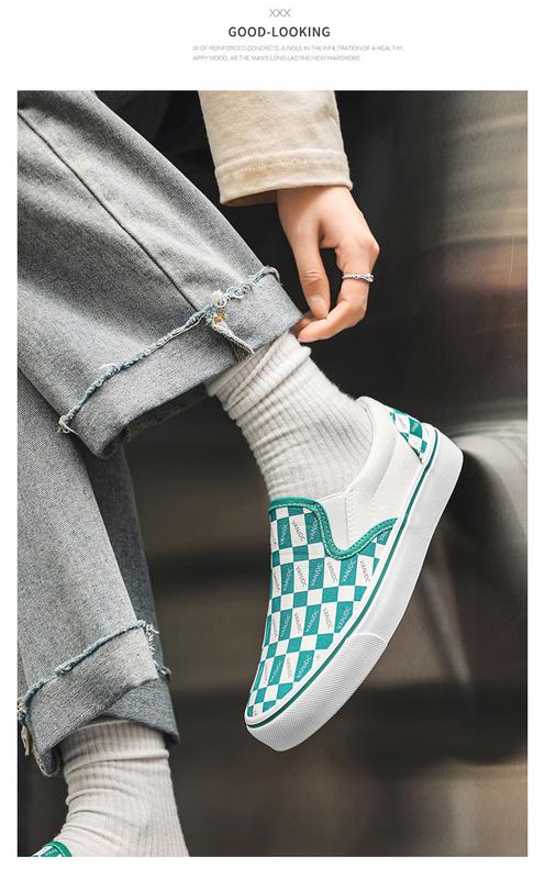 Product Introduction of Women's Plaid Canvas Shoes, Casual Flat Shoes, Low-top Non-slip Wear-resistant Canvas Shoes for Students and Couples 57