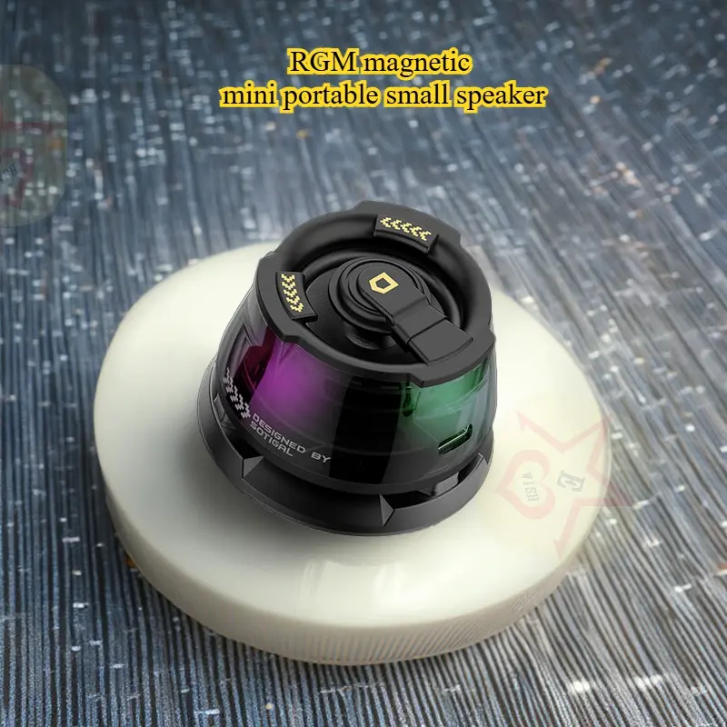 Magnetic RGB Bluetooth 5.3 Mini Speaker |   20Hz Bass, TWS, TF Card, 5 Colors |   Portable Desktop Gift