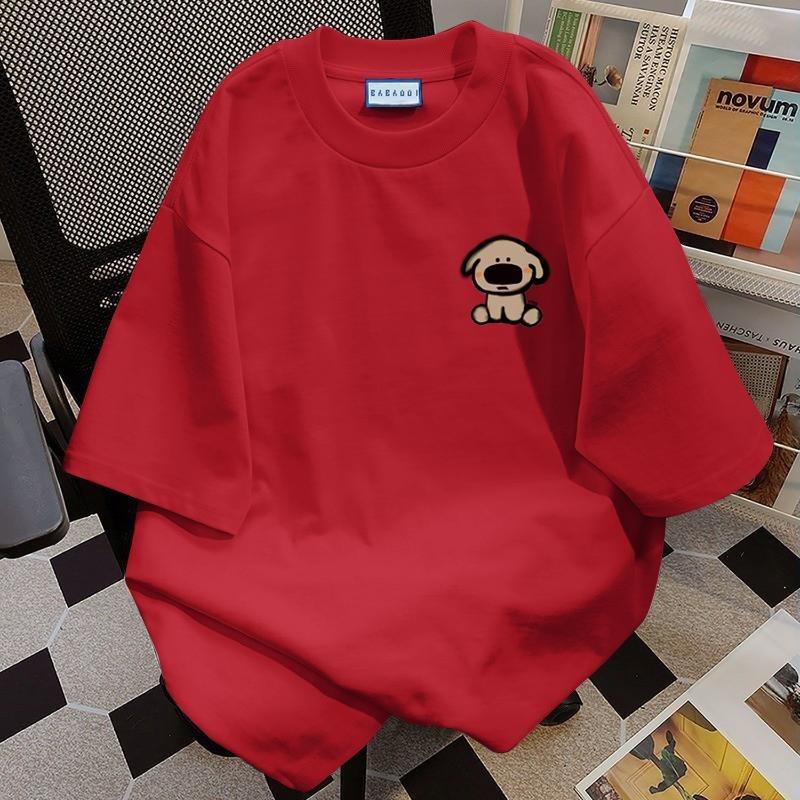 Product Introduction of 100% Cotton Puppy Cute Printed Short Sleeve T-Shirt Unisex Summer Loose Top boxy  shirt oversized  shirt  men 18