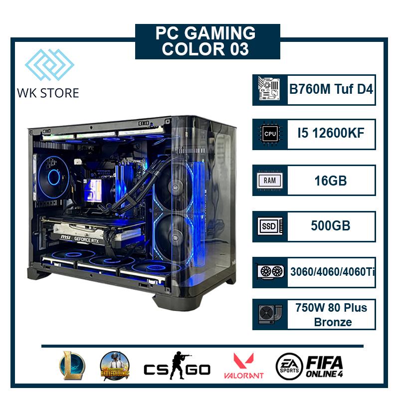  Thùng PC Gaming   Render Color 03 | I5 12600KF 16GB Ram VGA RTX 3060 4060 4060 Ti  Mới BH 36T  pc  gaming 