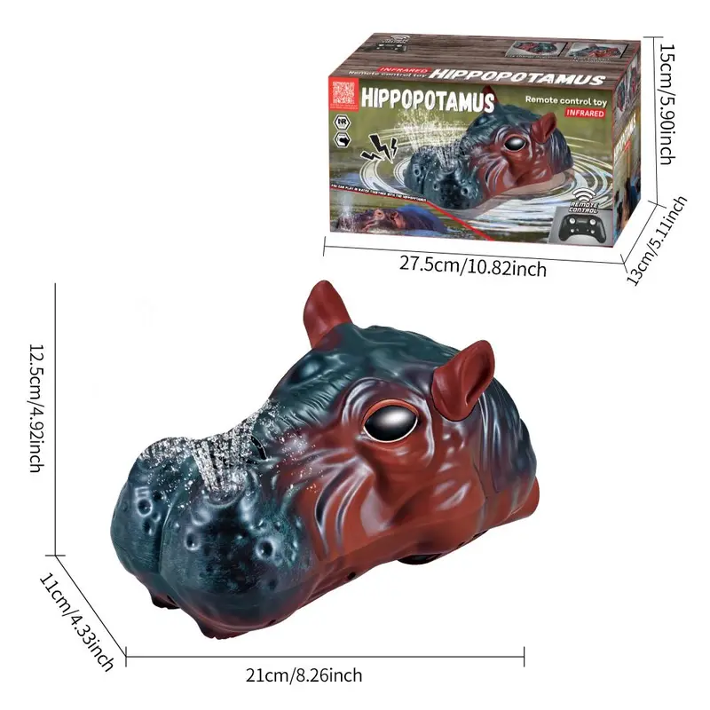 Remote Control Hippo Toy, Waterproof Electric Hippo Toy with Sound Effect, Water Toy for Teenagers, Birthday Gift for Boys & Girls 1