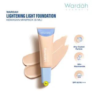 Makeup Wardah Lightening Liquid Foundation 6ml SPF 40 PA+++ Alas Bedak Cair Tahan Lama