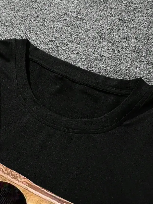Men's Plus Size Funny Graphic Print Tee, Regular Fit Casual Drop Shoulder Short Sleeve T-shirt, Men's Summer Clothes for Daily Wear 2