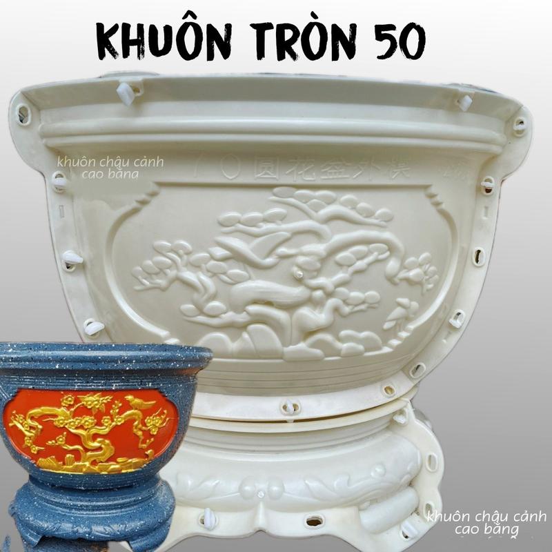 Khuôn đúc chậu cảnh tròn 50 và chân đôn đầy đủ