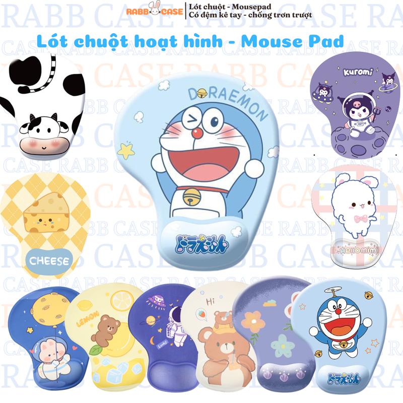 Miếng lót chuột silicone hoạt hình đáng yêu, chống trơn trượt, có đệm kê tay hỗ trợ cho làm việc, học tập và chơi game