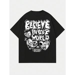 ROMWE MEN Street Life Camiseta con gráfico de eslogan para hombres, escuela