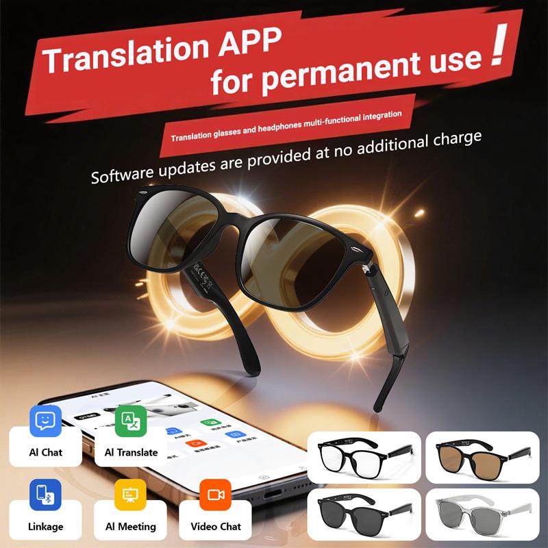 GT-35 Wireless Bluetooth Smart Glasses AI Intelligent Translation Hands-Free Calls Audio Voice Assistant for Men Women - Image 2