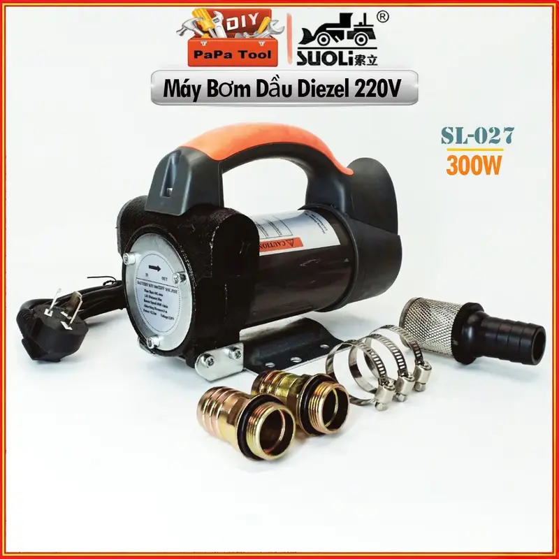 Máy bơm dầu diesel Suoli có 3 loại 12V, 24V, 220V dùng bơm hút dầu diesel Công suất 200W 300W 380W- PapaTools 2