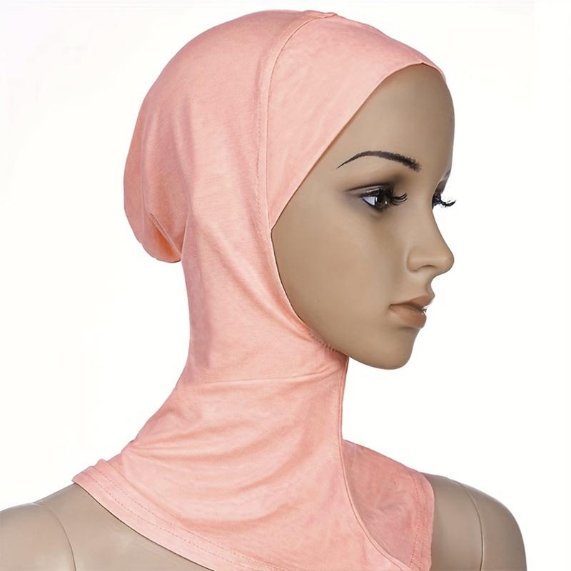 High Elastic Solid Color Muslim Full Cover Hijab Cap Islamic Underscarf Neck Head Bonnet Hat 8