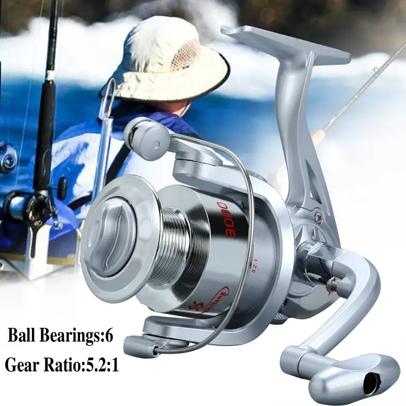 Sougayilang Rod memancing berputar dan reel set 5.9ft/6.9ft/7.9ft Rod memancing teleskopik dan 6BB 5.2:1 Ratio memancing berputar reel memancing dengan garis memancing 500m Ikan Roda 7