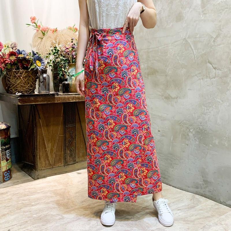 Product Introduction of Váy Một Mảnh Phong Cách Dân Tộc Bohemian, Hoa Thái Hòa, Phong Cách Dai, Dài Trung Bình Váy Buộc Dây Dành Cho Phụ Nữ, Thích Hợp Cho Mùa Hè Dress Women Khuy Cổ Tròn Khuy Cổ Tròn Voan 6